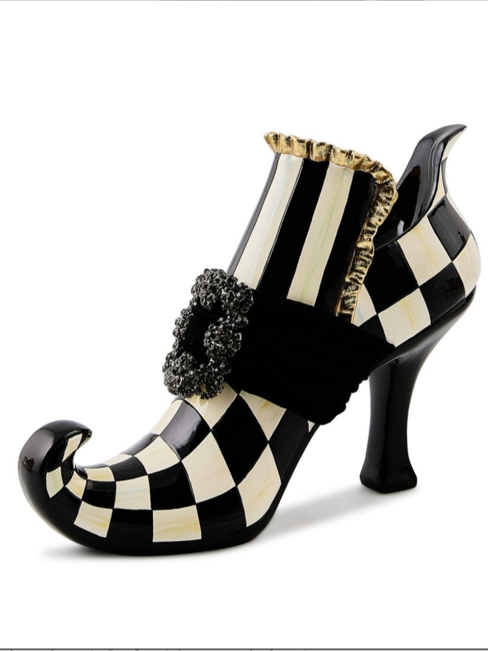 Mackenzie-Childs Courtly Check Witch's Shoe. New in Box!
